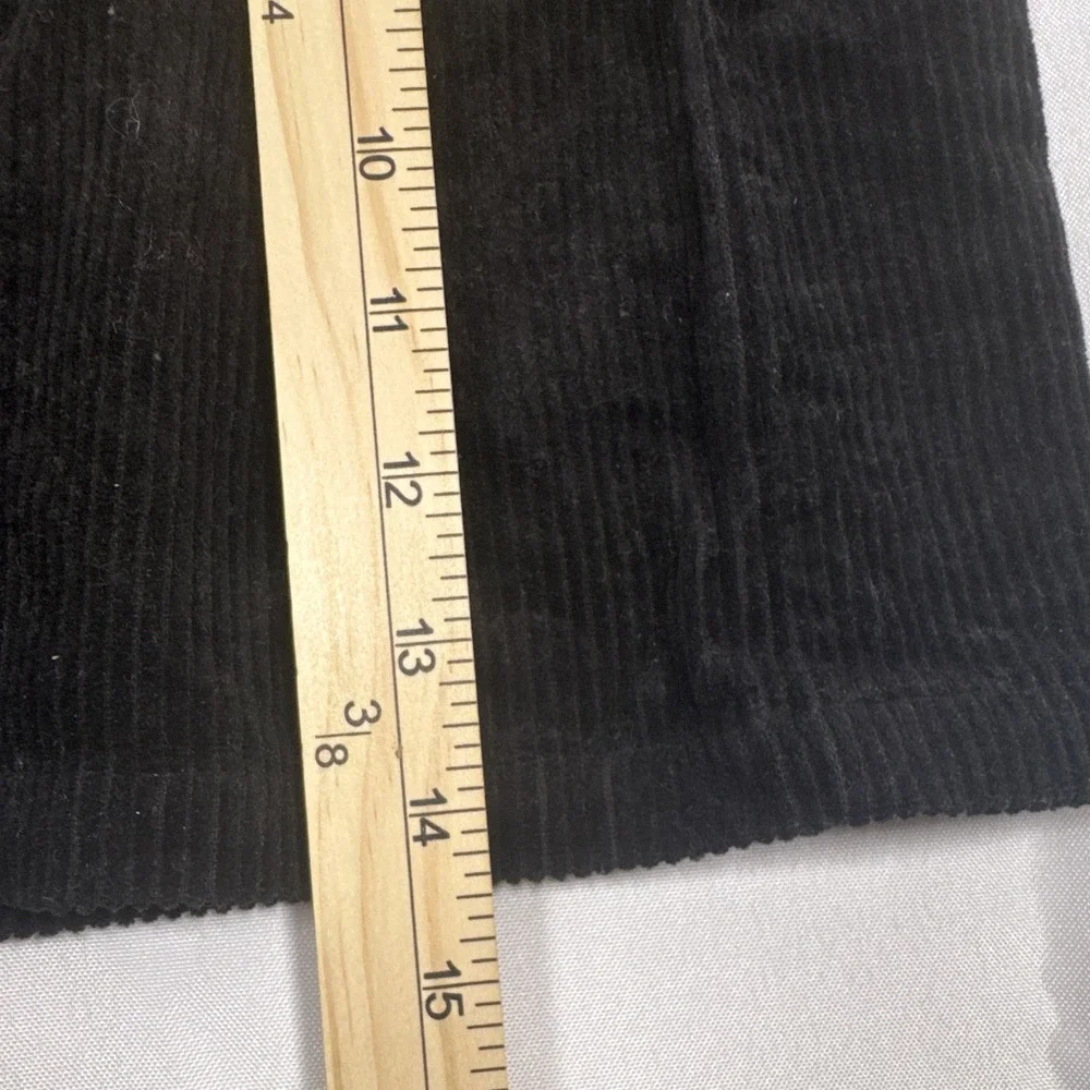 Sky & Sparrow Women's Black Corduroy Cotton A-Line Button Skirt Size S Short